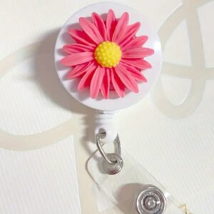 Pink Flower ID holder