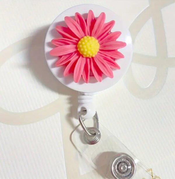 Pink Flower ID holder